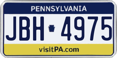 PA license plate JBH4975