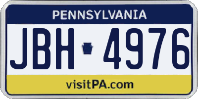 PA license plate JBH4976