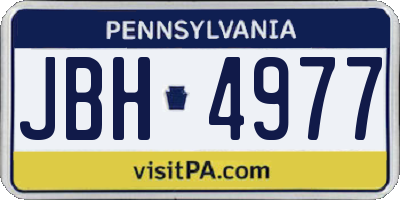 PA license plate JBH4977