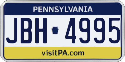 PA license plate JBH4995