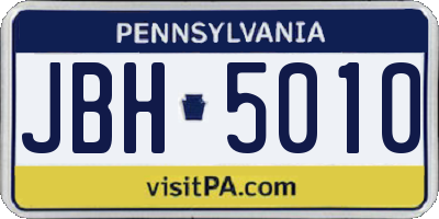 PA license plate JBH5010