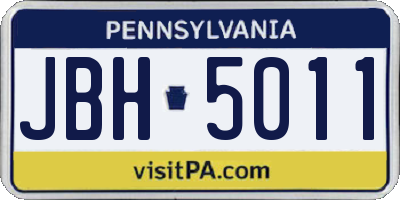 PA license plate JBH5011