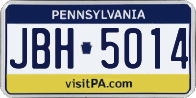 PA license plate JBH5014