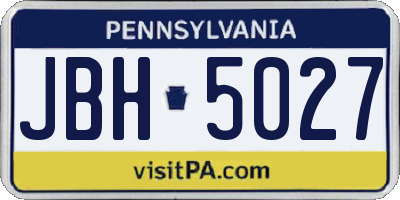 PA license plate JBH5027