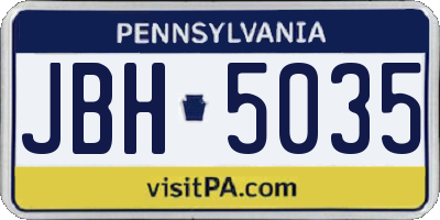 PA license plate JBH5035