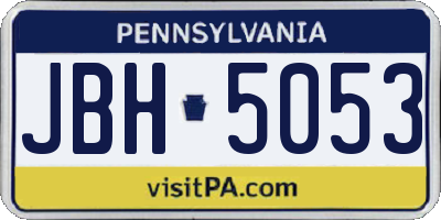 PA license plate JBH5053