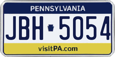 PA license plate JBH5054