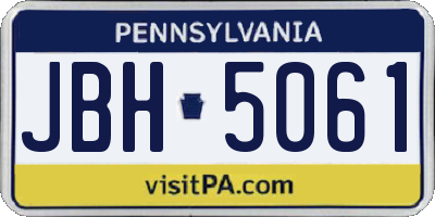 PA license plate JBH5061