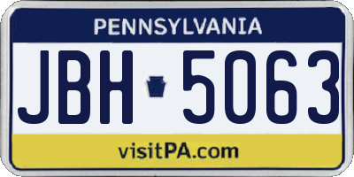 PA license plate JBH5063