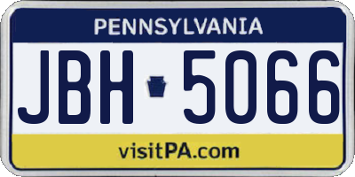 PA license plate JBH5066