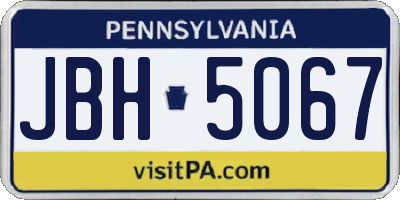 PA license plate JBH5067