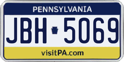 PA license plate JBH5069