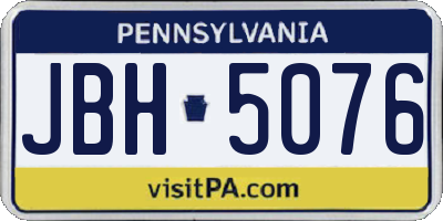 PA license plate JBH5076