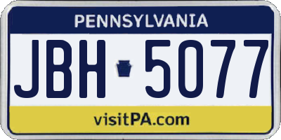 PA license plate JBH5077