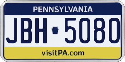 PA license plate JBH5080