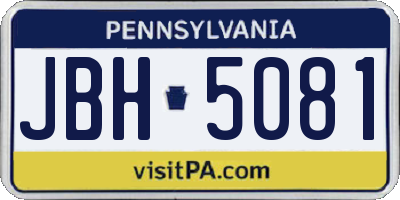 PA license plate JBH5081