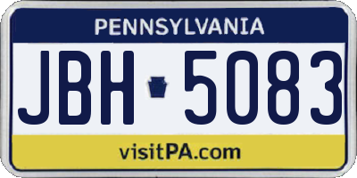 PA license plate JBH5083