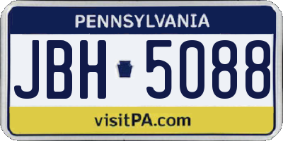 PA license plate JBH5088