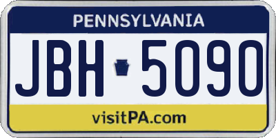 PA license plate JBH5090