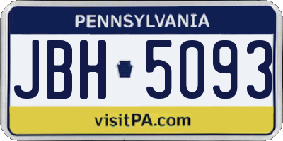 PA license plate JBH5093