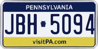 PA license plate JBH5094