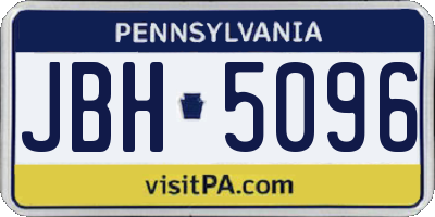 PA license plate JBH5096