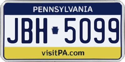 PA license plate JBH5099