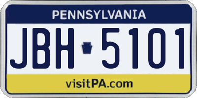 PA license plate JBH5101