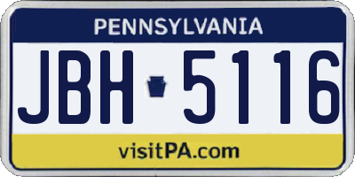 PA license plate JBH5116