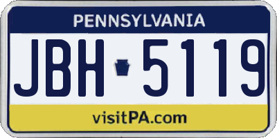 PA license plate JBH5119