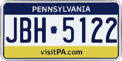 PA license plate JBH5122