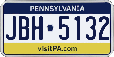 PA license plate JBH5132