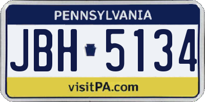 PA license plate JBH5134