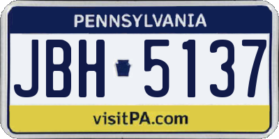 PA license plate JBH5137