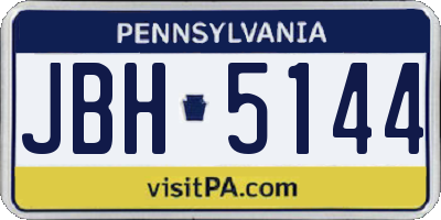 PA license plate JBH5144