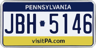 PA license plate JBH5146