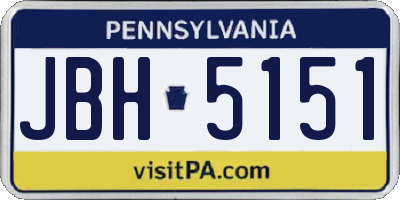 PA license plate JBH5151