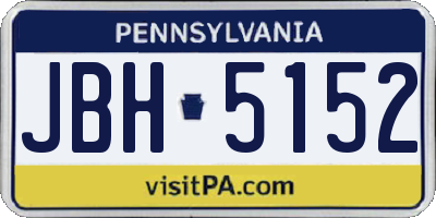 PA license plate JBH5152