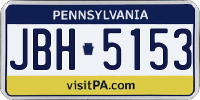 PA license plate JBH5153