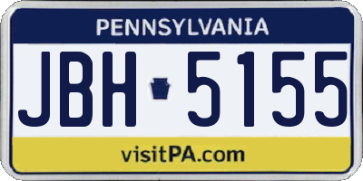 PA license plate JBH5155