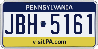 PA license plate JBH5161