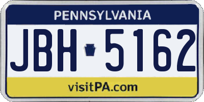 PA license plate JBH5162