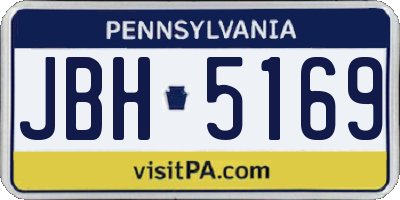 PA license plate JBH5169