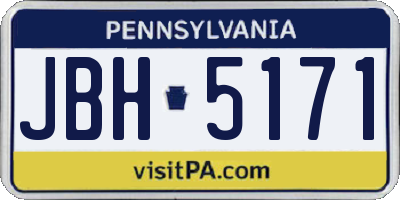 PA license plate JBH5171