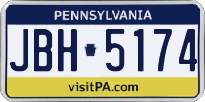 PA license plate JBH5174