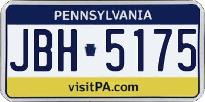 PA license plate JBH5175