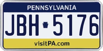 PA license plate JBH5176