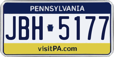 PA license plate JBH5177