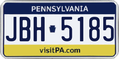 PA license plate JBH5185