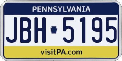 PA license plate JBH5195